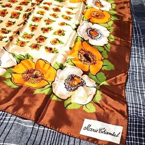 Vintage New Chantal Floral Silk Scarf